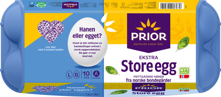 Egg Frittgående L/XL 10stk Prior