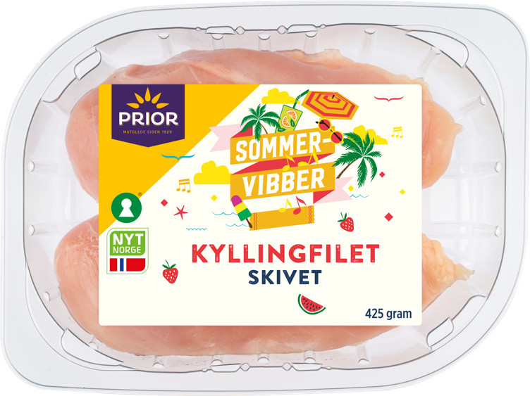 Kyllingfilet skivet 425g Prior