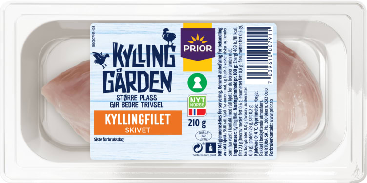 Kyllingfilet 2 skiver 210g Kyllinggården