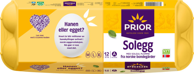Egg Frittgående m/L/XL Solegg 12stk Prior