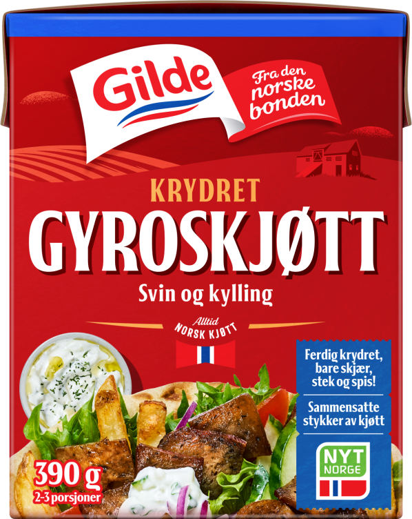 Gyroskjøtt Krydret 390g Gilde