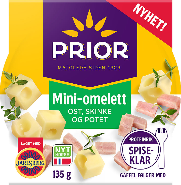 Mini Omelett Ost og Skinke 135g Prior