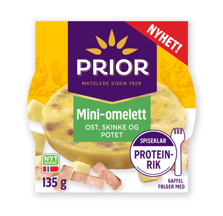 Mini Omelett Ost og Skinke 135g Prior