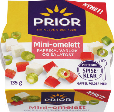 Mini Omelett Paprika og Salatost 135g Prior