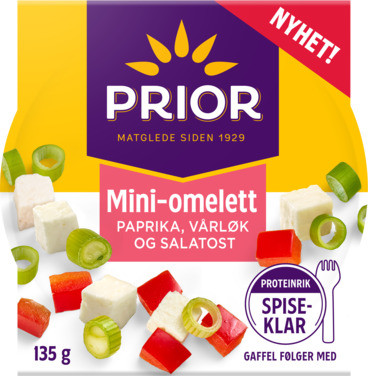 Mini Omelett Paprika og Salatost 135g Prior