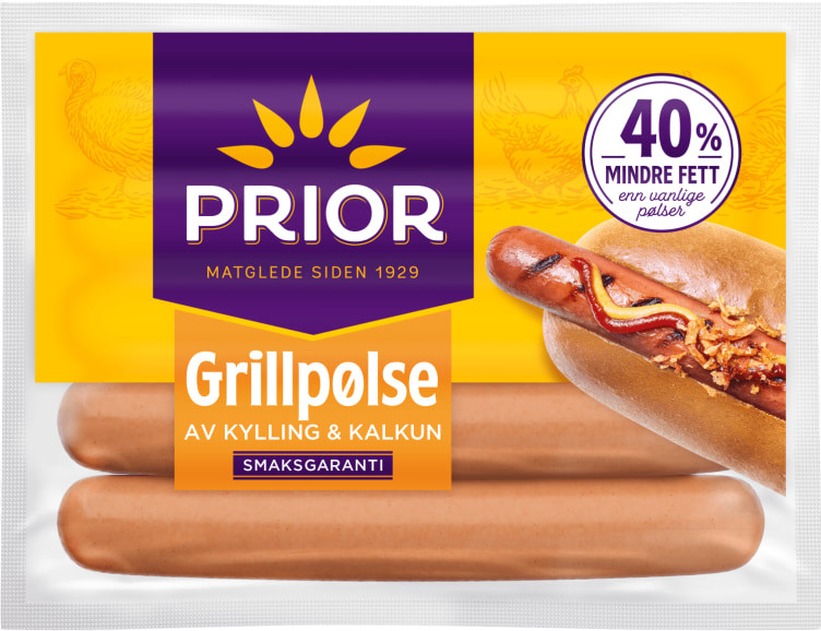 Grillpølser Kylling/Kalkun 600g Prior