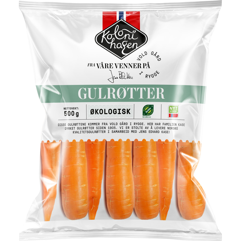 Gulrøtter Økologisk 500g Kolonihagen