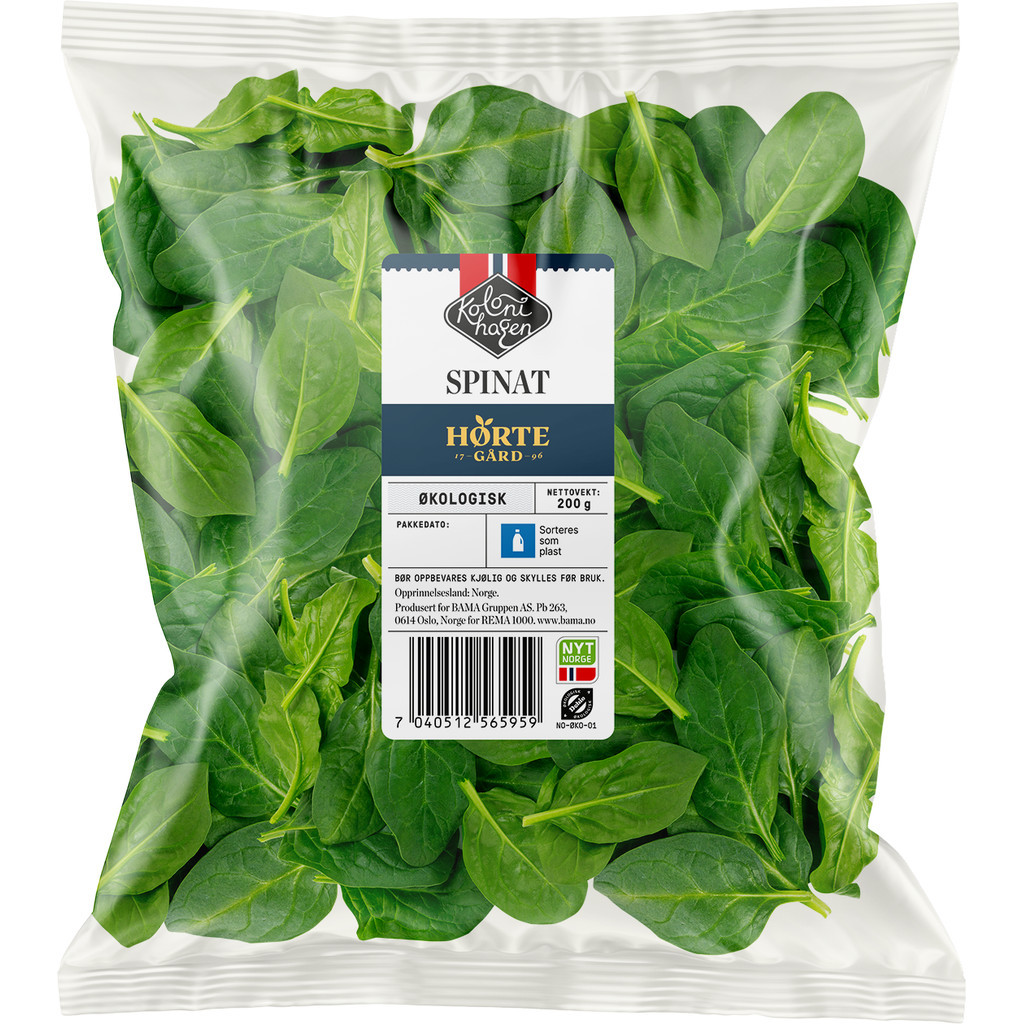Spinat Økologisk 200g Kolonihagen
