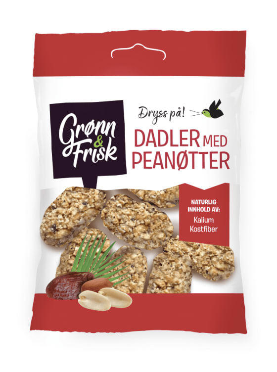Dadler m/Peanøtter 90g Grønn&Frisk