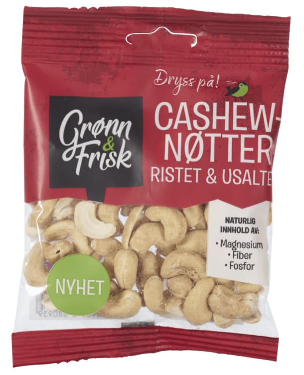 Cashewnøtter Ristet&Usaltet 65g Grønn&Frisk