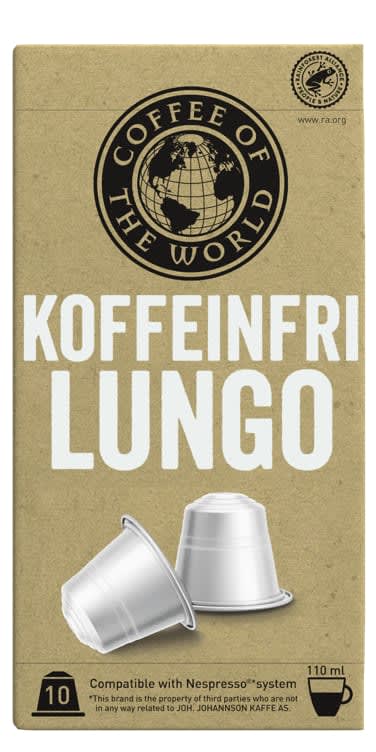 Cotw Lungo Koffeinfri Kaffekapsel 10stk
