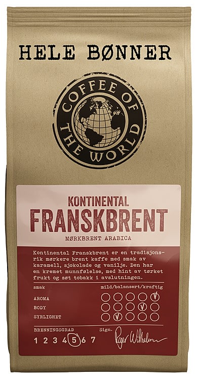 Franskbrent Hele Bønner 340g Cotw