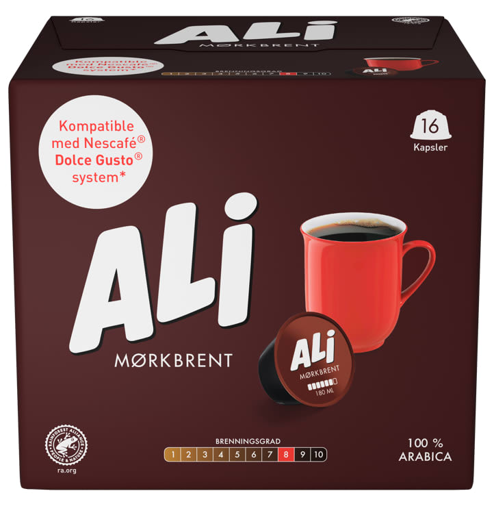 Ali Mørkbrent Kaffekapsel 16stk