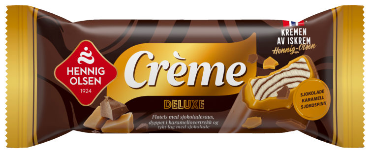 Crème Deluxe m/Sjokoladesaus Hennig-Olsen Is