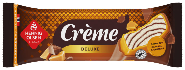 Crème Deluxe m/Sjokoladesaus Hennig-Olsen Is