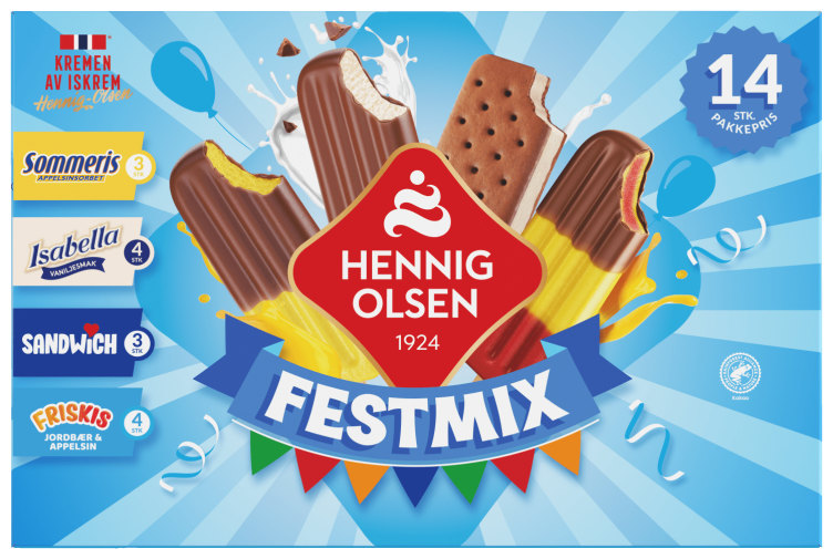 Fløteis Festmix Fruktis Hennig-Olsen Is