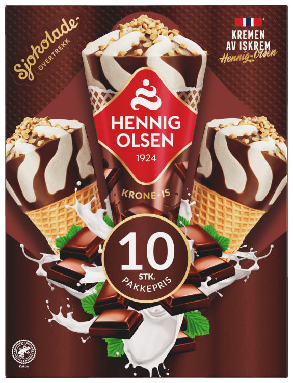 Krone-Is Sjokolade 10stk Hennig-Olsen