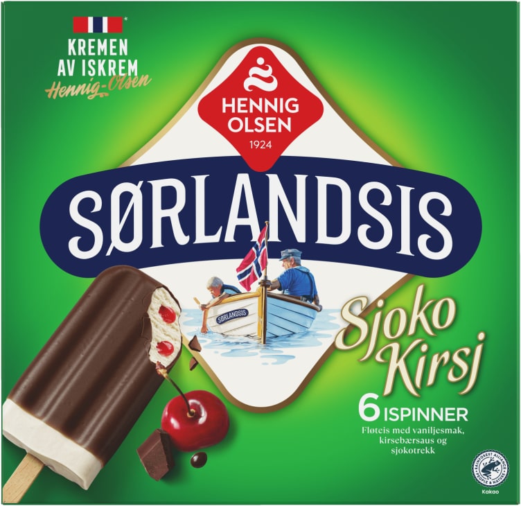 Sørlandsis Sjokokirsj 6stk Hennig Olsen Is