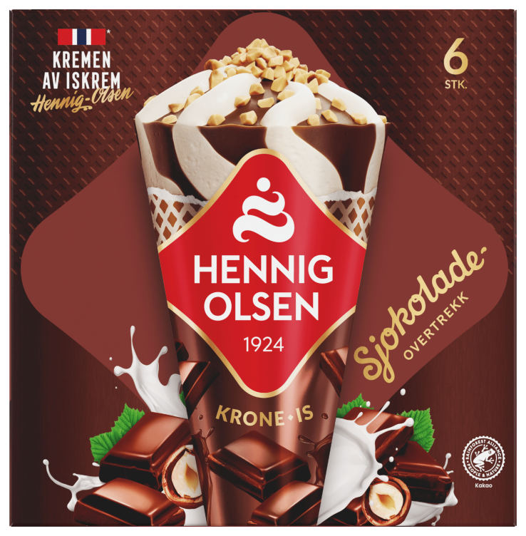 Krone-Is Sjokolade 6stk Hennig-Olsen