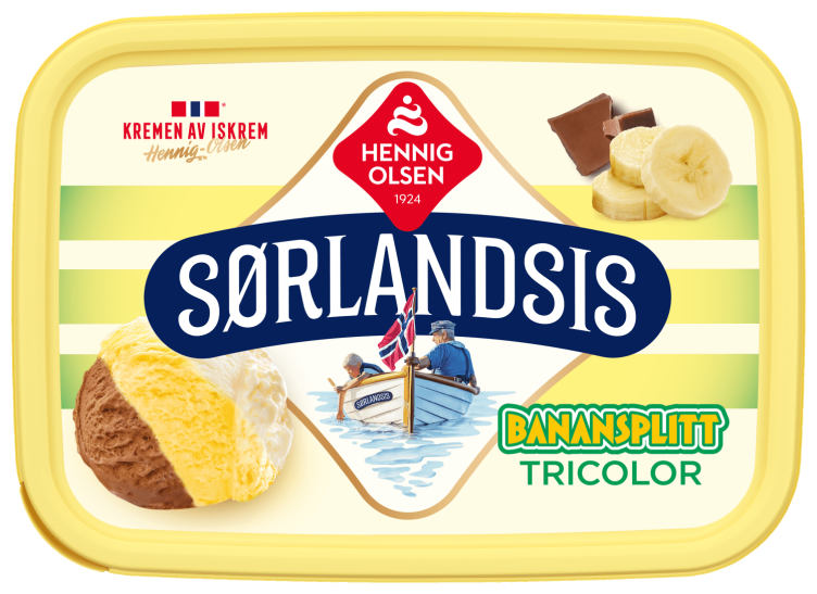 Sørlandsis Banansplitt 1,2l Hennig-Olsen Is