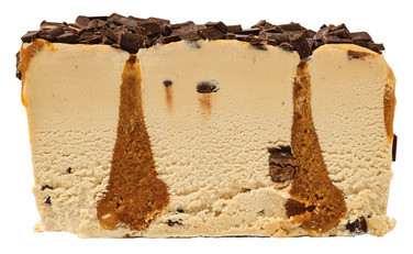 Skåret Kaffesnobb Kaffeis med Karamellsaus og Sjokoladetrøfler 2stk