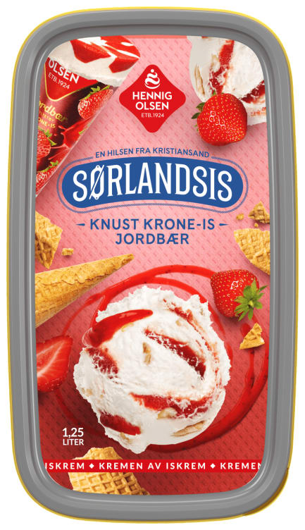 Sørlandsis Jordbær 1,25l Hennig-Olsen