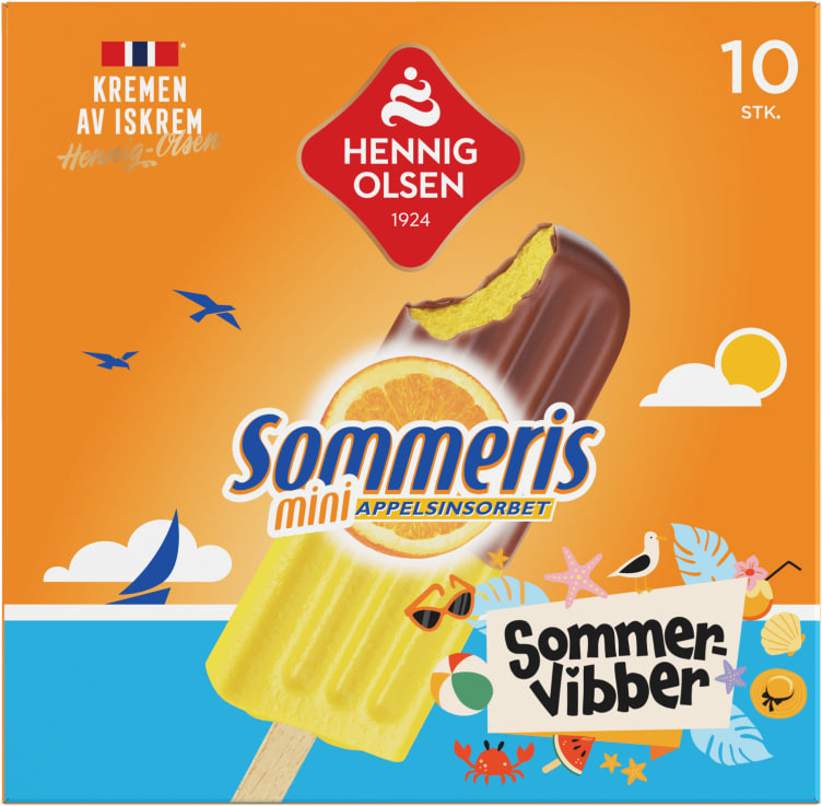 Sommeris Appelsinsorbet 10stk Sommervibber