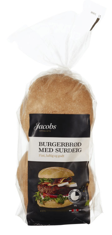 Burgerbrød 4stk 320g Jacobs Utvalgte