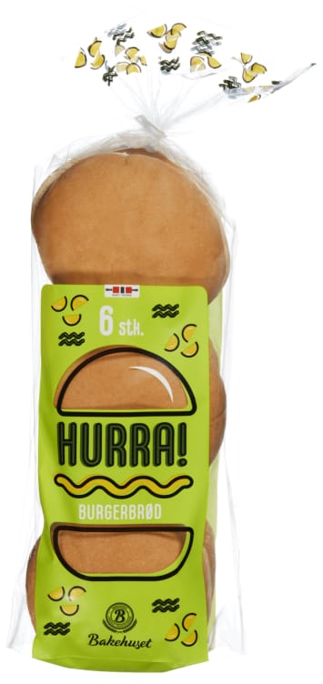 Burgerbrød Hurra 6stk 480g Bakehuset