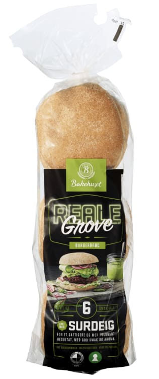 Burgerbrød Grove 6stk 480g Reale