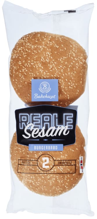 Burgerbrød Sesam 2stk 180g Reale