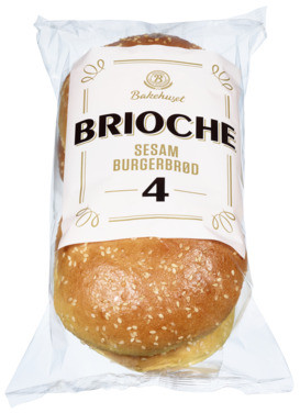 Brioche Burgerbrød Sesam 4pk 300g