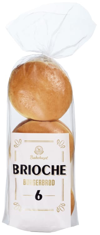 Burgerbrød Brioche 6stk 450g Bakehuset