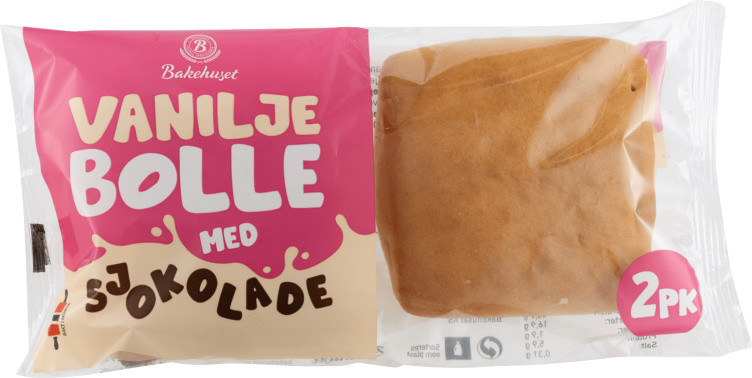 Vaniljebolle m/Sjokolade 2pk Bakehuset