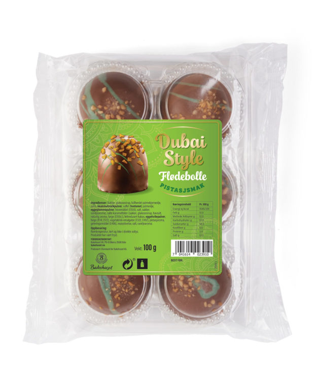 Flødebolle Dubai 6stk 100g Bakehuset