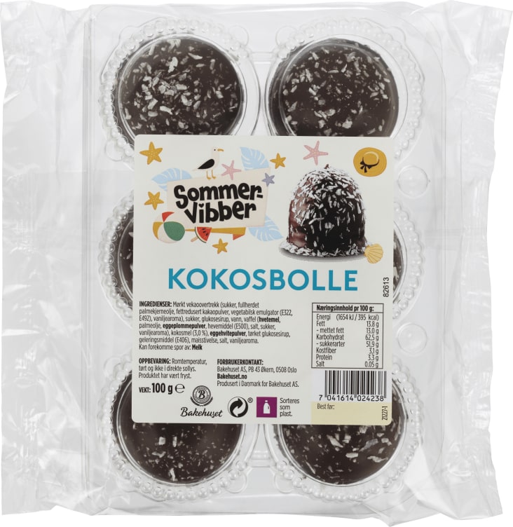 Flødebolle med Kokos 6stk Bakehuset