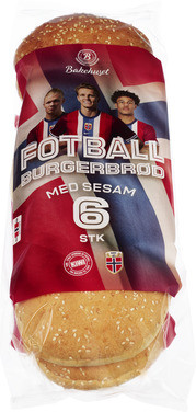 Fotball Burgerbrød med Sesam
