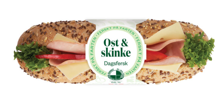 Baguette Grov Ost&Skinke 215g Bakehuset