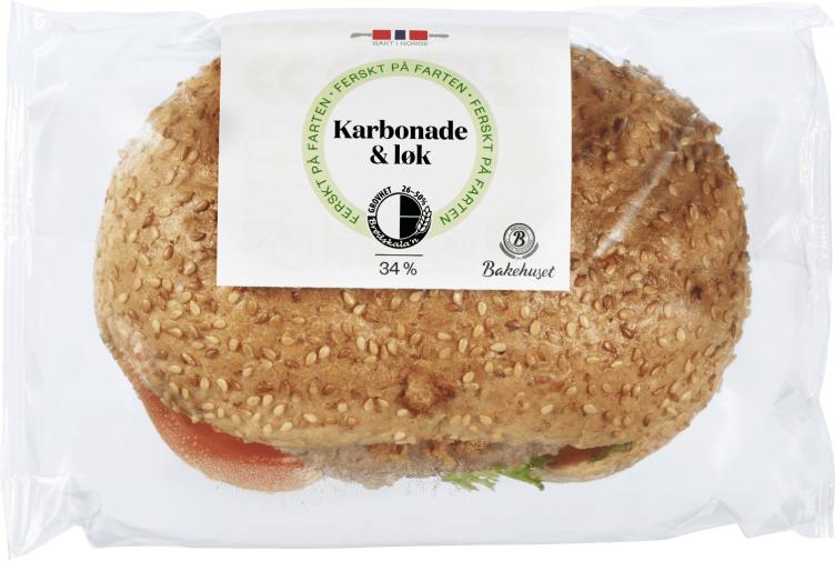 Sesamstykke m/Karbonade&Løk 240g Bakehuset