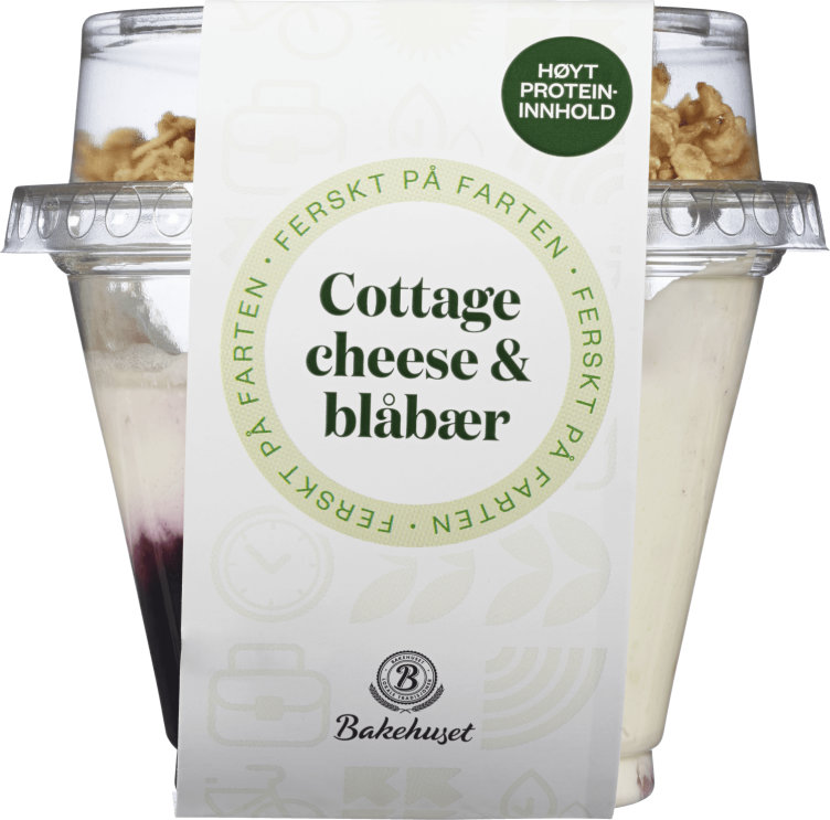 Cottagecheese m/Blåbær 200g Bakehuset