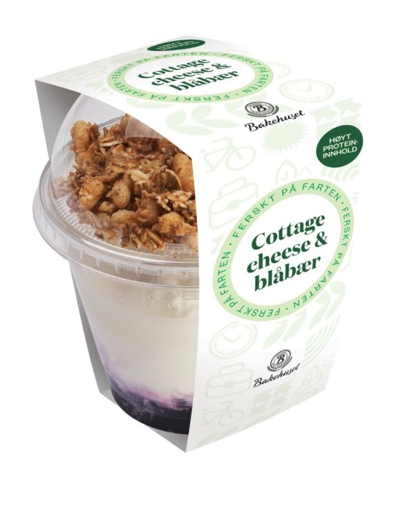 Cottagecheese m/Blåbær 200g Bakehuset