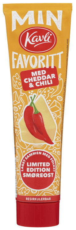 Cheddar&Chili Ost 175g Tube Kavli