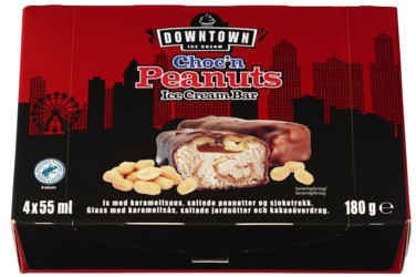 Downtown Choc'n Peanuts Isbar 4 X 55 ml 180g