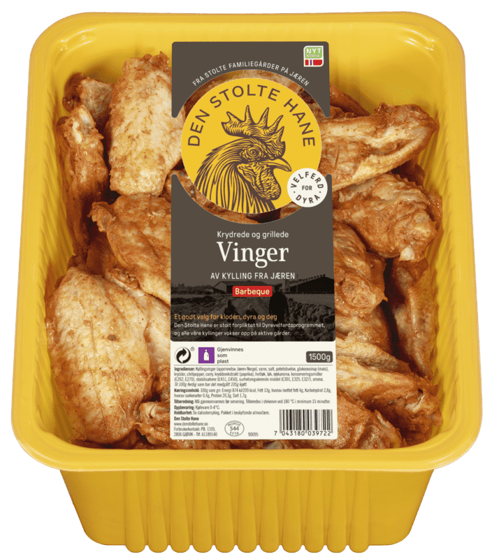 Den Stolte Hane Grillede Kyllingvinger Bbq 1,5kg