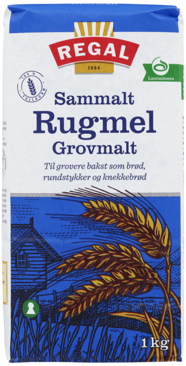 Rugmel Sammalt Grov 1kg Regal
