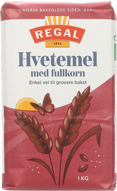 Fullkorn Hvetemel 1kg Regal