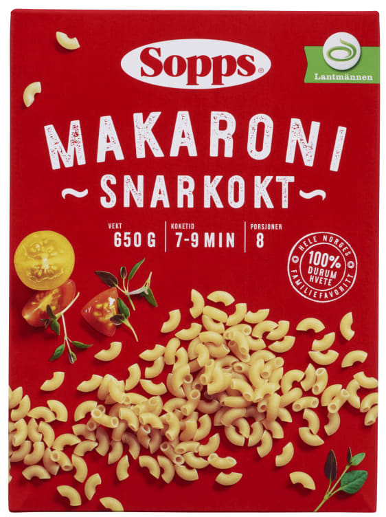 Makaroni Snarkokt 650g Sopps