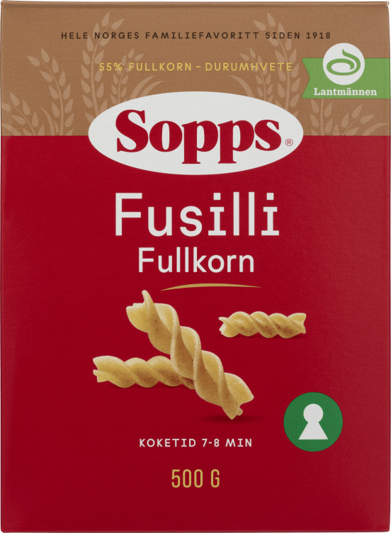 Fusilli Fullkorn 500g Sopps