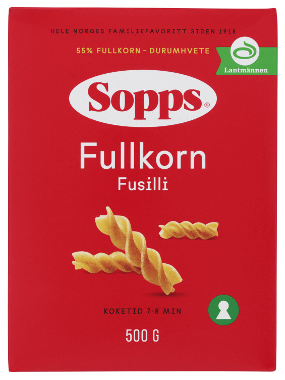 Fusilli Fullkorn 500g Sopps