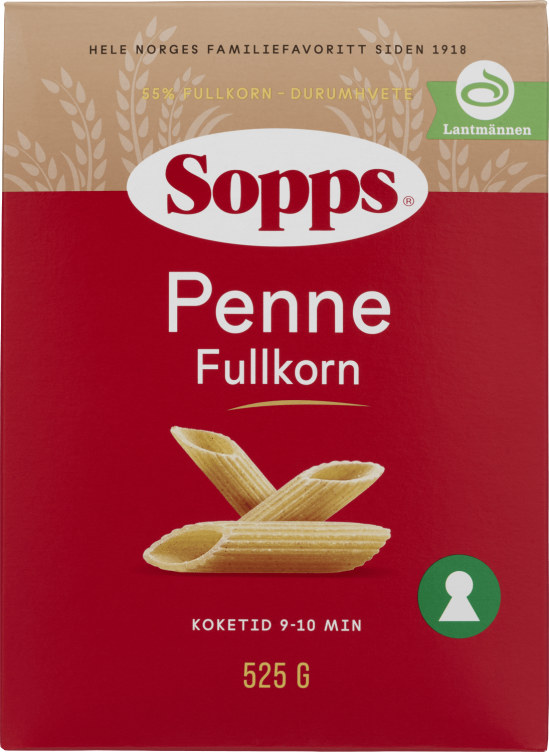 Penne Fullkorn 525g Sopps